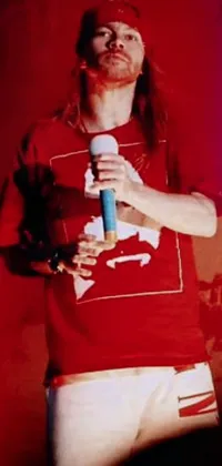 Microphone Beard Red Live Wallpaper