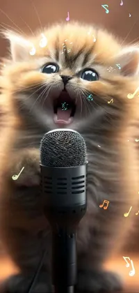 Microphone Cat Public Address System Live Wallpaper