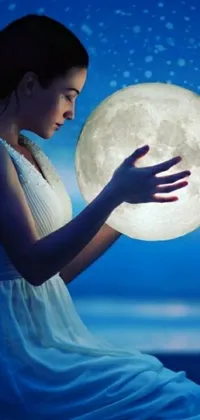 Moon Blue Person Live Wallpaper