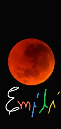 Moon Orange Astronomical Object Live Wallpaper