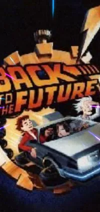 This live wallpaper for mobile features the famous vehicle from science fiction movie Back to the Future set in an 80's anime world