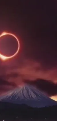 The phone live wallpaper includes a spectacular image of a ring of fire in the sky above a tall mountain, inspired by the much-anticipated game, Elden Ring
