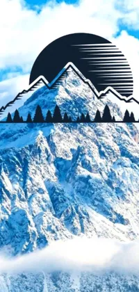 Experience the stunning beauty of a snow-capped mountain in this mesmerizing phone live wallpaper