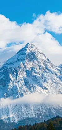 This live wallpaper is perfect for nature enthusiasts, featuring a stunning snow-covered mountain against a serene blue sky