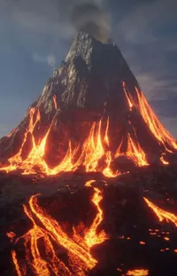 Mountain Lava Types Of Volcanic Eruptions Live Wallpaper