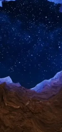 This stunning live wallpaper features a captivating view of the night sky as seen from inside a mesmerizing cave
