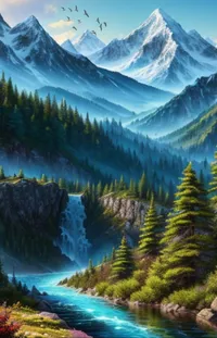 Mountain Water Sky Live Wallpaper