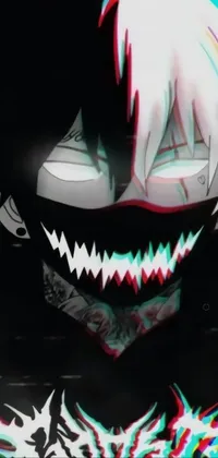 This live wallpaper features a chilling close-up scene of a spooky character with monstrous fangs in a vibrant anime style inspired by Boku no Hero Academia
