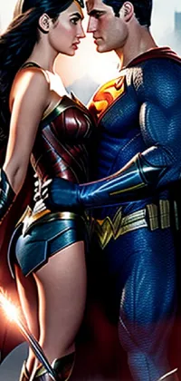 Looking for a stunning DC Comics live wallpaper for your phone? Look no further than this amazing option featuring two superheroes