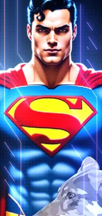 Looking for an amazing phone live wallpaper that will make you feel like a superhero? Look no further than this stunning vector art wallpaper featuring a man in a superman costume holding a dog with intricate lines and shading that make both characters seem alive