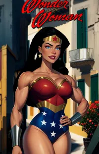 Muscle Wonder Woman Cartoon Live Wallpaper
