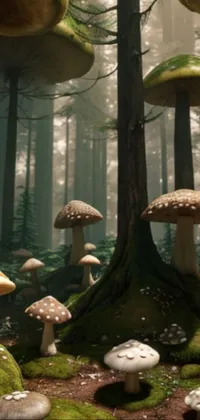 Mushroom Lighting Botany Live Wallpaper