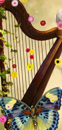Musical Instrument Butterfly Harp Live Wallpaper