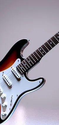 Get ready to rock with this guitar-themed live wallpaper! This 3D rendered wallpaper features a close-up view of an electric guitar on a table