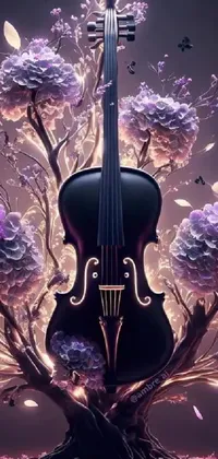 Musical Instrument Light Purple Live Wallpaper