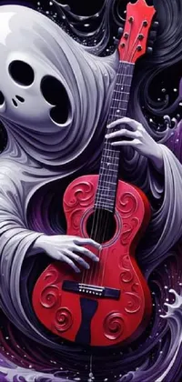 Musical Instrument Purple Guitar Accessory Live Wallpaper