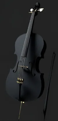 This visually stunning live wallpaper showcases a close-up of a finely crafted violin in 3D detail against a sleek black background