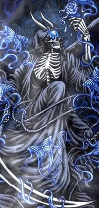 Mythical Creature Azure Textile Live Wallpaper