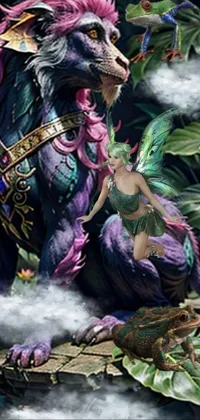 Mythical Creature Green Purple Live Wallpaper