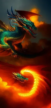 This phone live wallpaper boasts a beautiful dragon that is depicted in fantasy art