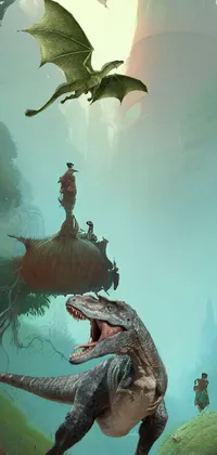This phone live wallpaper showcases a captivating illustration of a rider and his horse traversing a luxuriant forest