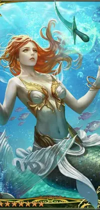 Transform your mobile device with a stunning live wallpaper featuring a mesmerizing image of a woman in a mermaid costume