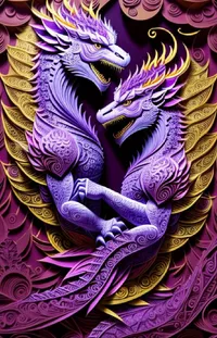 Mythical Creature Purple Art Live Wallpaper