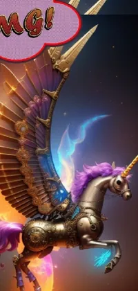 Mythical Creature Purple Cartoon Live Wallpaper