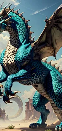 Mythical Creature Sky Blue Live Wallpaper