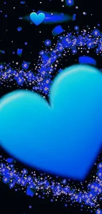 Get mesmerized with the eye-catching blue love heart live wallpaper! The stunning digital art showcases a pulsating heart surrounded by sparkly bubbles, creating an illusion of a stream of love and joy