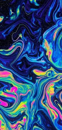 Experience a stunning new live wallpaper for your phone with this colorful liquid painting! Created in a psychedelic art style featuring abstract patterns and shapes, this wallpaper is a must-have for anyone who loves cool, saturated colors and trippy designs