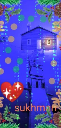 This live wallpaper for your phone features a charming Christmas card design