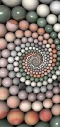 This live wallpaper for your phone features a mesmerizing spiral made up of many colored eggs in soft, muted shades