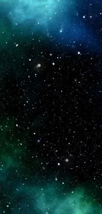 Looking for a captivating live wallpaper for your phone? Look no further than this stunning green and blue space wallpaper, featuring a breathtaking view of the galaxy and stars