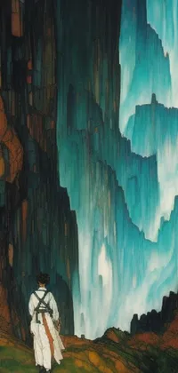 This live phone wallpaper features an intricately detailed painting inspired by nature