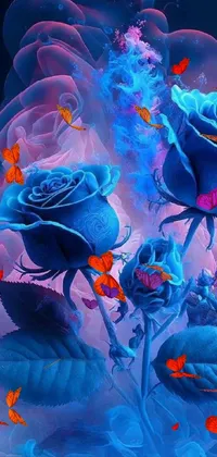 If you're looking for a stunning new live wallpaper for your phone, look no further than this beautiful blue rose design