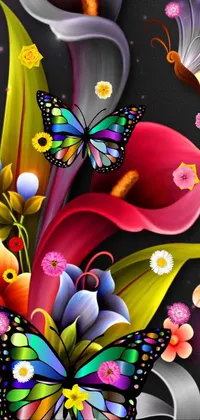 This phone live wallpaper features a stunning floral splash painting with vibrant colors and intricate ornamental details