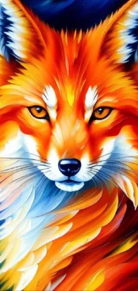 Enhance your mobile screen with this stunning fox airbrush painting digital wallpaper