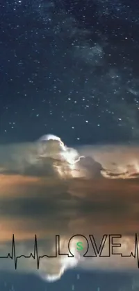 Looking for a beautiful live phone wallpaper? Look no further than this stunning image of a night sky with clouds, stars, and a faint thunderstorm in the background