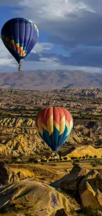 Experience the awe-inspiring beauty of hot air balloons with this lively, animated phone wallpaper