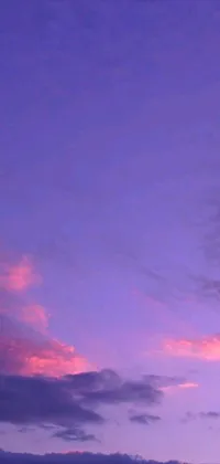 This live wallpaper features a stunning purple sky with a small airplane soaring gracefully in the distance
