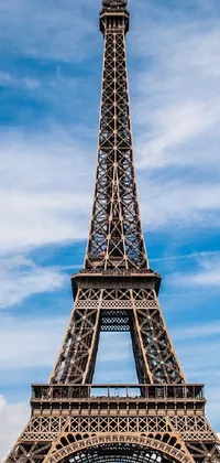 Enjoy a wonderful view of the Eiffel Tower in Paris on your phone with this lively wallpaper