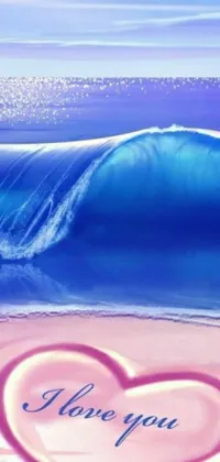 This beautiful phone live wallpaper features a heart in the sand with the serene ocean waves in the background