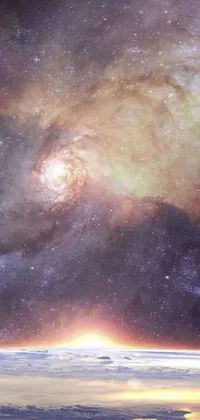 This live wallpaper showcases a beautiful view of the Earth and galaxy in the background