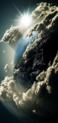 If you're looking for a stunning live wallpaper for your phone, check out this image of earth in the clouds