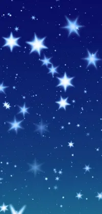 This live wallpaper for your phone boasts a stunning blue sky filled with a galaxy of twinkling stars, creating a mesmerizing effect that draws you into another world of digital art