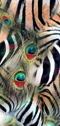 This live wallpaper is a digital rendering featuring colorful zebras standing together