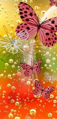 This is a beautiful pink butterfly live wallpaper for your phone