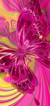 Looking for a lively and colorful live wallpaper to spruce up your phone's background? Look no further than this stunning creation by Lisa Frank! Featuring a vibrant purple butterfly perched upon a delicate pink flower, this digital art wallpaper brings a sense of movement and whimsy to your screen