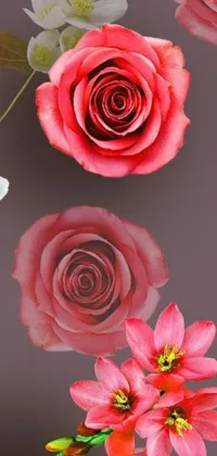 A stunning digital rendering of a florist's bouquet in a live phone wallpaper